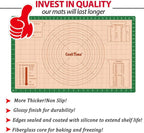 Silicone Pastry Baking Mat Non Stick-Large Rolling Dough with Measurements-Non Slip Pizza,Fondant,Pie,Cake Baking Mat - 26 x 16 Inch By Cook Time(Green)