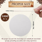 TaoBary 1000 Pcs Disposable Paper Coasters Bulk 1MM, 4 Inch Round Cardboard Coasters Blank for Bar Drinks DIY Crafts Arts Wedding (White)