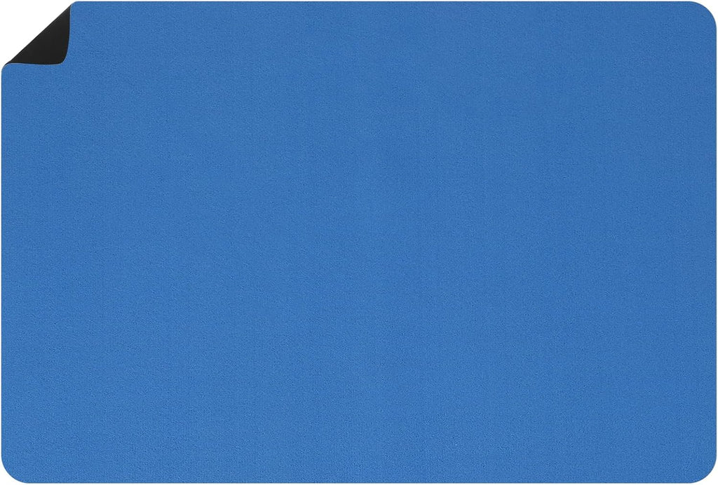 uxcell Silicone Mats for Kitchen Counter, 35.4" x 23.6" Non-Slip Countertop Protector Mat Heat Resistant Coffee Mat Waterproof Table Placemat, Blue