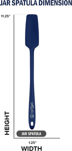 Silicone Jar Spatula | 600F Heat Resistant Non-Stick Rubber Scraper | Perfect for Jars, Smoothies, Blenders | One Piece Utensils | Durable Kitchen Cookware (UpGood Professional Spatulas, Blue)