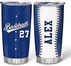 Hyturtle Personalized Baseball Tumbler Baseball Players Design Stainless Steel Double Walled Vacuum Insulated Tumblers 20oz30oz Coffee Travel Mug Cup Christmas Gift For Men Boys Friends Dad Sports Fan