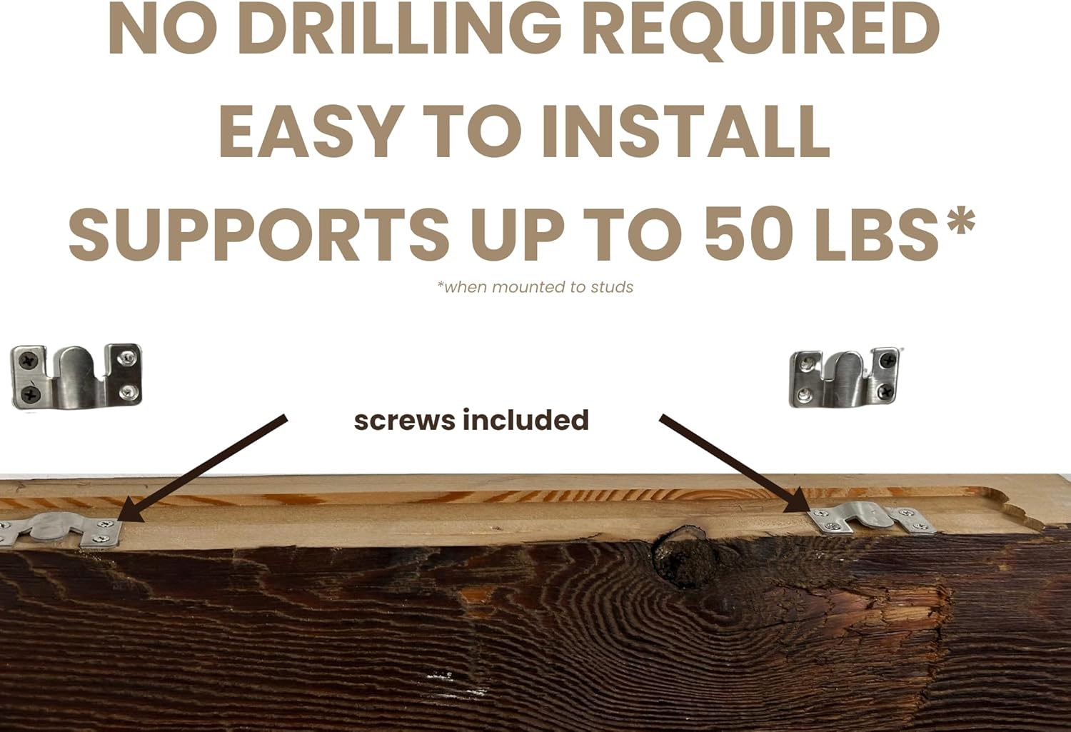 Modern Timber Craft Reclaimed Wood Floating Wall Shelf | Solid Rustic American Barnwood, Floating Shelf Brackets | 2.75" Thickness | 18" L x 5" D, Early American, Planed and Sanded, 2 Pack