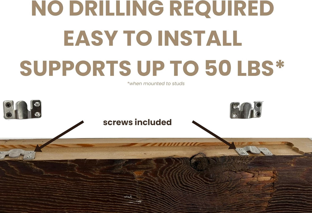 Modern Timber Craft Reclaimed Wood Floating Wall Shelf | Solid Rustic American Barnwood, Floating Shelf Brackets | 2.75" Thickness | 12" L x 7" D, Jacobean, Planed and Sanded, 2 Pack