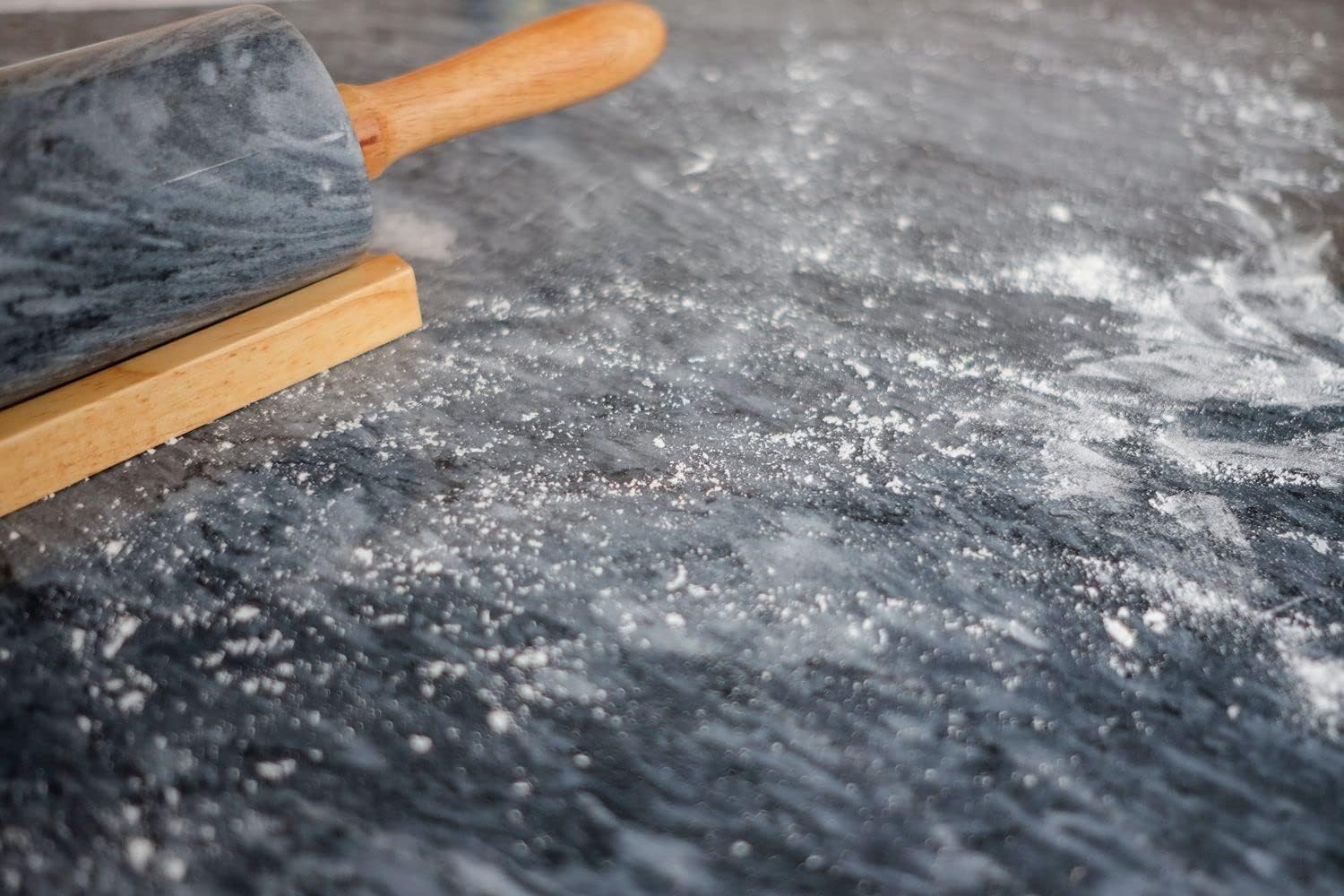 JEmarble Pastry Board 16x24 inch(Gray) with Non-Slip Rubber Feets for Stability Perfect for Keep the Dough Cool and Chocolate Tempering(Premium Quality)