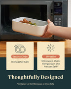 Caraway 3pc Glass Food Storage Set - 10, 6.6, & 4.4 Cup Containers - Ceramic Coated - Non-Toxic Non-Stick Lunch Box With Glass Lids - Dishwasher, Oven, & Microwave Safe - Perracotta