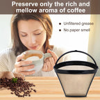 Reusable Coffee Filters Suitable for Ninja Coffee Maker, 3Pcs Cone Coffee Filters 4, Which Can Be Used to Replace the Cuisinart Coffee Maker Filter 4