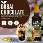 Syruvia Dubai Chocolate Coffee Syrup - 25.4 fl oz - Kosher Syrups, Gluten Free, No Coloring, Perfect for Drinks, Soda, Shakes, Desserts, and More.