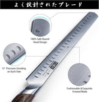 Carving Knife 12 Inch, Japanese High Carbon Steel Slicing Knife with Ergonomic Pakkawood Handle, Razor Sharp Brisket Knives for Meat Cutting, BBQ, Turkey