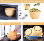 BoxedHome Nesting Plastic Mixing Bowl Set, 4 Piece Mixing Bowl Set with Pour Spouts, Size 1.7, 2.5, 3.5 and 4.5qt, for Prepping, Mixing, Baking, Cooking, Maize