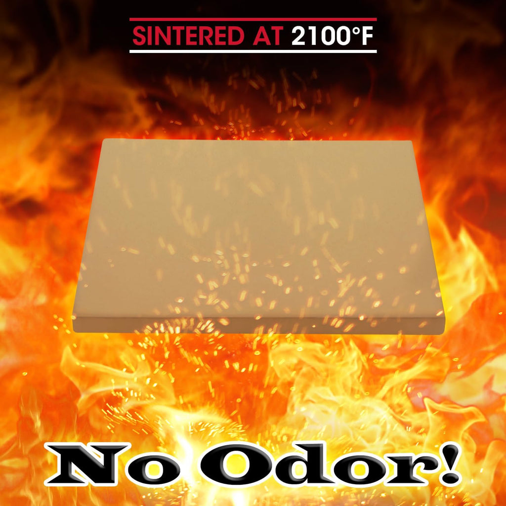 Unicook Pizza Stone for Oven and Grill, Square Baking Stone 12 Inch, Cordierite Cooking Oven Stone, Thermal Shock Resistant Pizza Pan for Pizza, Bread, Including Dough Scraper