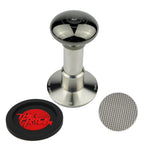 The Force Tamper Automatic Impact Adjustable Constant Pressure and Autoleveling Coffee Tamper Black Mirror Jellyfish AL Handle Set Pro (Waffle-Set, 58.35mm)