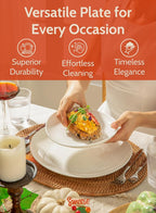 Sweese Porcelain 7.8 Inch Dessert Plates Set of 6 - White Salad Plates, Appetizer Plates, Small Plates - Dishwasher, Microwave, Oven Safe, Smooth Glaze, Scratch Resistant