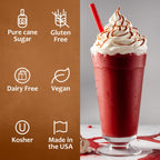 Syruvia Red Velvet Coffee Syrup - 25.4 fl oz - Kosher Coffee Syrups, Gluten Free, No Coloring, Perfect for Drinks, Soda, Shakes, Desserts, and More.