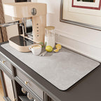 AMOAMI Coffee Mat - Hide Stain, Rubber Backed, Absorbent Dish Drying Mat for Kitchen Counter - Fits Under Coffee Maker & Machine, Dish Rack