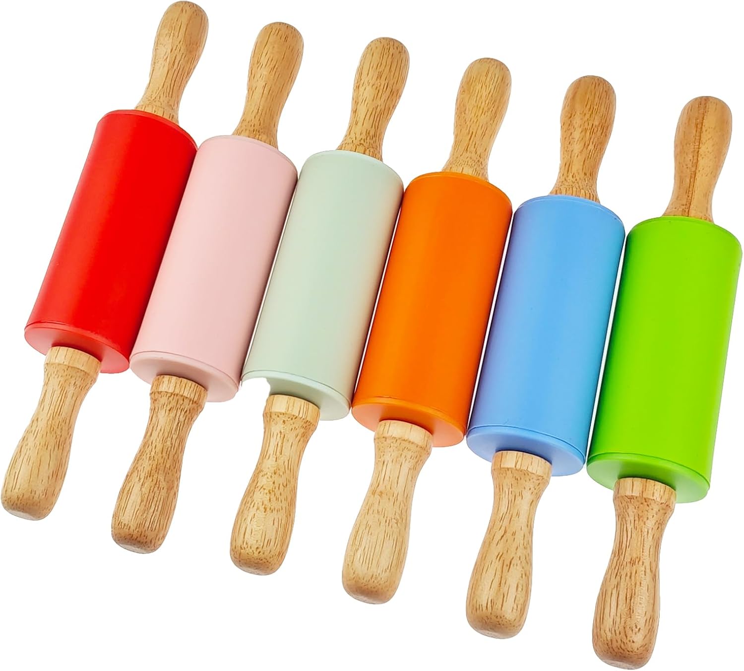 12 Pack Small Rolling Pin for Kids, 9 Inch Kids Rolling Pin for Home Kitchen (6 colors)