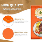 MAONAME Orange Serving Tray with Handles, Modern Decorative Trays for Coffee Table, Plastic Rectangular Trays for Ottoman, Bathroom, Halloween Decor, 15.8” x 10.2” x1.4