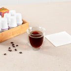 Restaurantware-Forma Professional 6.8 Ounce Double Wall Coffee Cups, 12 Insulated Latte Glasses - Dishwashable, Reusable, Clear Glass Beverage Cups, Freezable, For Hot Or Cold Beverages