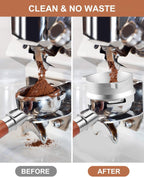 54mm Coffee Dosing Funnel, Hands-Free Aluminum Dosing Ring & 53.5mm Stainless Steel Puck Screen, Espresso Accessories suitable for 54mm Breville Barista Portafilters, with Grinding Trigger