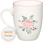Christian Art Gifts Inspirational Ceramic Coffee & Tea Mug for Women: Mercies are New Every Morning Encouraging Bible Verse, Microwave & Dishwasher Safe Novelty Drinkware, White & Pink Floral 12 oz.
