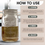 Altura The TUBE Cold Brew Coffee Maker and Tea Infuser for Wide Mouth Mason Jars - Stainless Steel Cold Brew Filter Strainer for Iced Coffee, Fruit Water & More - (32oz/1qt)