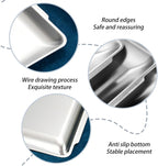 3Pcs 304 Stainless Steel Food Serving Tray, 12.6" Rectangular Serving Platters Multipurpose for Kitchen,Party Organizer Tray for Buffet Brushed Nickel (Silver)