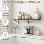 Dreamland Deep Floating Shelves for Wall, Brown Wood Wall Mounted Shelves, Large Floating Shelf 12 * 36 inch Set of 2 for Bookshelf Living Room Bedroom Home Office Bathroom