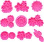 9 Pcs Flowers Fondant Molds,Flower Silicone Mold for Cupcake Dessert Chocolate Jelly Cookie Decor, Jewelry, Pastry, Chocolate,Handmade Soap Mould Candy Making(Pink)