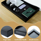 GOBAM Bamboo Extra Large Ottoman Tray, 26 x 15 inches - Wooden Tray for Dining Table & Parties, Serving Tray with Handles for Food, Cheese, Snacks, Tea, Coffee & Wine