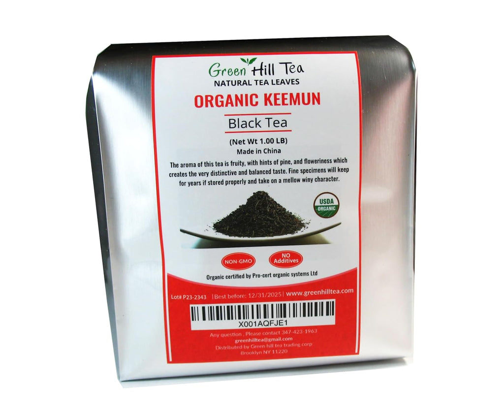 Greenhilltea organic Keemun Black Tea, China's most famous natural and black iced tea - 1lb Tea Bag