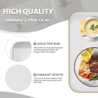 MAONAME 13" White Decorative Tray, Serving Tray with Metal Handles, Square Plastic Trays for Ottoman, Modern Coffee Table Trays for Living Room, Bathroom