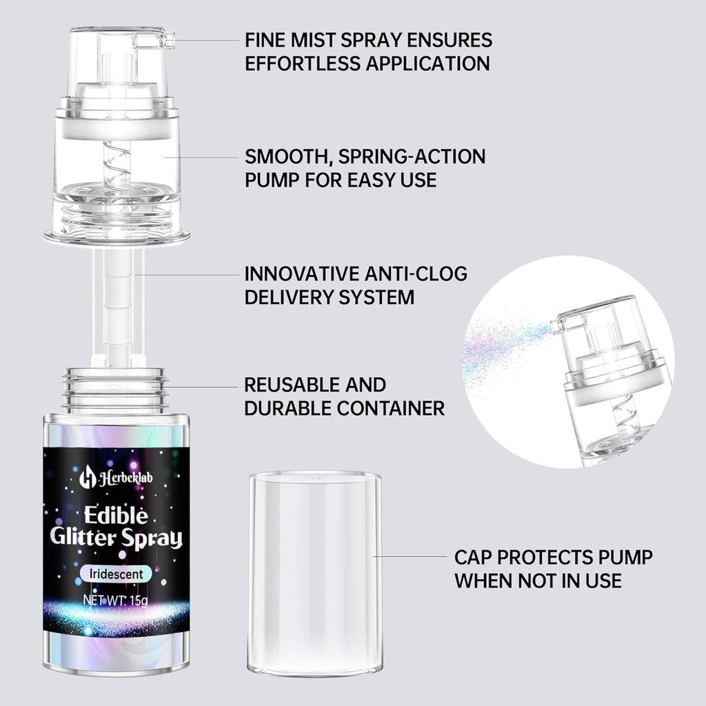 Rose Gold Edible Glitter Spray - 15g Edible Rose Gold Glitter for Cakes Food Grade Metallic Shimmer Powder Cake Spray for Cookie Decorating Chocolate Strawberry