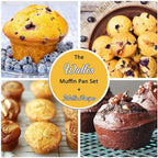 Walfos Silicone Muffin Pan - Cupcake Pans Set of 3, Including 24 Cups Mini Muffin Pans, 12 Cups Regular & 6 Cups Jumbo Muffin Pan, Pop Out Easily - BPA Free & Dishwasher Safe