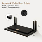 Fun Memories Floating Shelves for Wall, 12 Inch Deep Floating Shelves Set of 2, Wall Mounted Shelf with Metal Brackets, Rustic Wood Wide Shelf for Bathroom, Kitchen and Living Room, Black, 24W x 12D