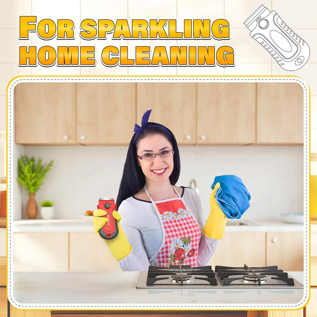 DIYSELF 2 Pack Razor Blade Scraper with 30 Pcs Blades - Scraper Tool - Scraper for Cleaning Stove, Oven, Glass, Kitchen - Paint Scraper - Razor Scraper - Glass Scraper - Glass Stove Top Scraper