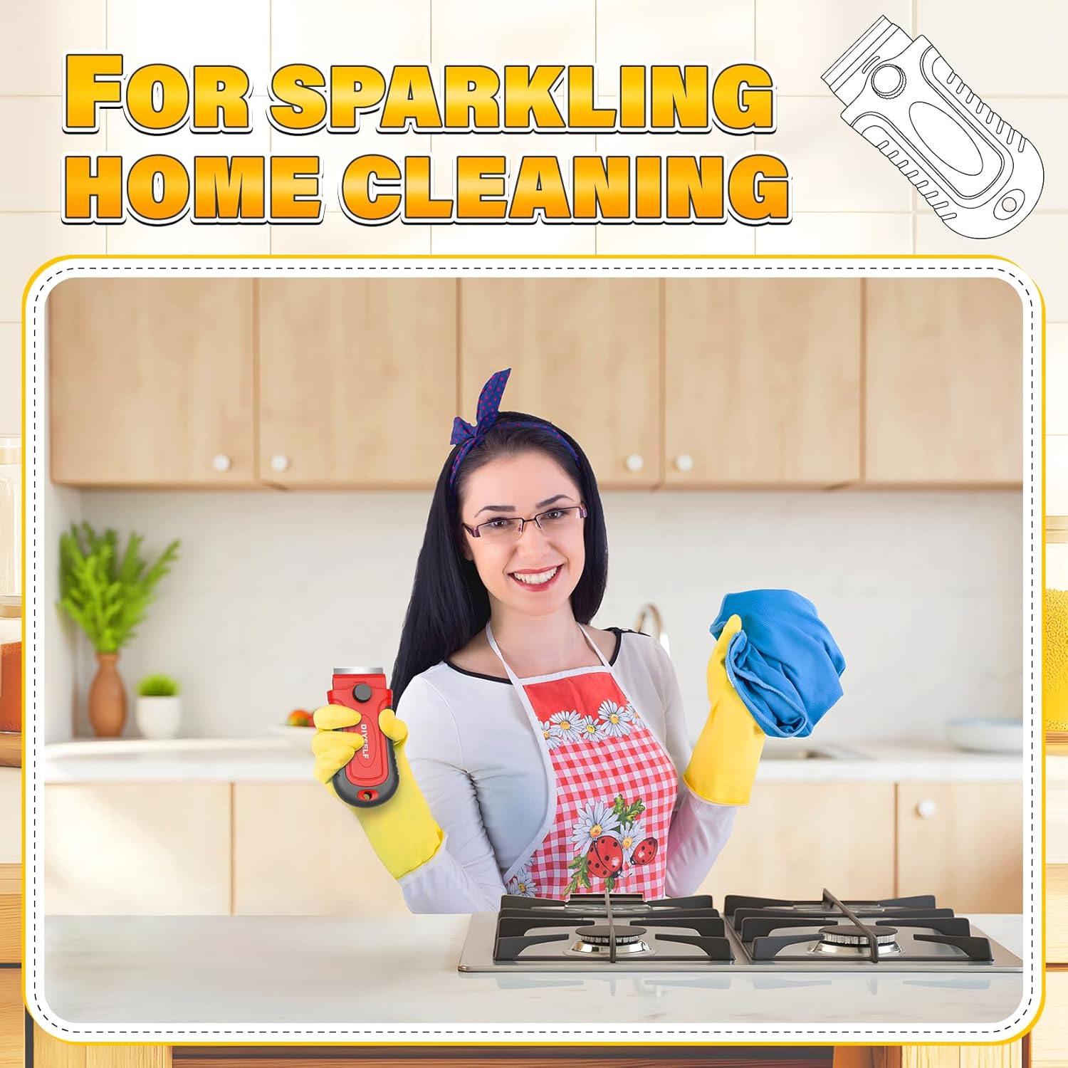 DIYSELF 2 Pack Razor Blade Scraper with 30 Pcs Blades - Scraper Tool - Scraper for Cleaning Stove, Oven, Glass, Kitchen - Paint Scraper - Razor Scraper - Glass Scraper - Glass Stove Top Scraper