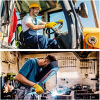 Vgo... 1-Pairs Unlined Cowhide Split Leather Work and Driver Gloves, for Heavy Duty, Truck Driving, Warehouse, Gardening, Farm (Size L, Gold, CB9501)