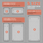 Large Clear Plastic Drawer Organizer 28 Pack - 5 Sizes (XL to small) Acrylic Drawer Organizer Trays for Kitchen Utensils, Gadgets, Bathroom, Vanity and Makeup, Office - Everything Can Be Organized!