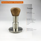 The Force Tamper Automatic Impact Coffee Tamper Standard Set Wood Handle (Triangle, 53.00mm)