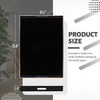 MAONAME Black Decorative Tray for Coffee Table, Modern Serving Tray with Handles, Plastic Rectangular Tea Tray for Ottoman, Bathroom Decor, 15.8” X 10.2” x1.4