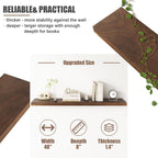 Floating Shelves for Wall, USA-Sourced Walnut Wood 48 Inch Long Wall Shelves, Natural Wooden Wall Mounted Picture Ledge Shelf, Nursery Book Storage Shelf Kids Bookshelf, Display Shelf for Bathroom