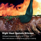 Walfos Silicone Basting Pastry Brush, 2 Size Pastry Brush Set, Perfect for BBQ Grill Kitchen Cooking, BPA Free and Dishwasher Safe, 2 Pcs (Ink Green)