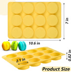 2 Pcs Round Chocolate Cookie Molds, 12-Cavity Cylinder Chocolate Cover Cookie Silicone Molds for Candy Mini Cakes Jelly Baking