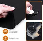 Silicone Coffee Mat with Raised Edges, 20'' x 15'', Keep Tidy for Countertops, Accessories Fit Under Coffee Maker Espresso Machine, Dish Drying Mat, Baking Mat (Black)