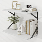 Dreamland Deep Floating Shelves for Wall, White Wood Wall Mounted Shelves, Large Floating Shelf 12 * 24 inchSet of 2 for Bookshelf Living Room Bedroom Home Office Bathroom