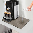 Golener Countertop Coffee Dripper Mat, 19" x 13", Absorbent, Washable, Reversible Microfiber Dish Drying Mat