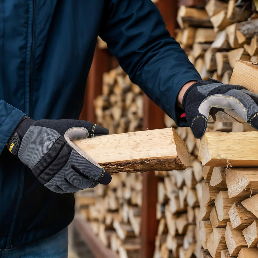 KAYGO Insulated Mechanic Work Gloves,3 Pairs KG127W Winter Thermal Safety Work Gloves for Men and Women, Double Lining,Heavy duty,Improved dexterity,Excellent Grip,Ideal for outdoor jobs,L