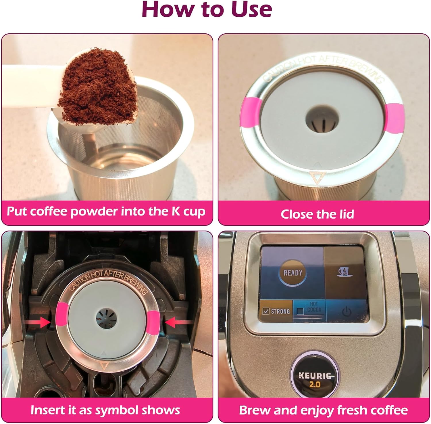 Reusable K Cups for K eurig, K Cup Reusable Coffee Pods Compatible for K eurig 1.0 & 2.0 Coffee Makers,stainless steel k cups for k eurig (1 Pack)