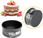 Hiware 4-Inch Mini Springform Pan Set - 4 Piece Small Nonstick Cheesecake Pan for Mini Cheesecakes, Pizzas and Quiches