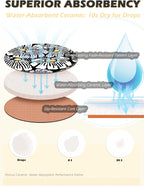 Ceramic Coasters Set of 2, Absorbent Drink Coasters with Cork Backing, Round Floral Cup Mats for Table Protection, Durable Anti-Scratch Home Kitchen Bar Décor, Housewarming Gifts – Wild Mums 2pcs