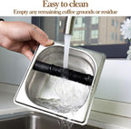 Acacia Wood Espresso Knock Box, Large Capacity with Stainless Steel Interior, Silicone Knock Bar, Anti-Slip Base, Noise-Reducing & Shock-Absorbing Design, Removable for Easy Cleaning